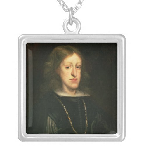 Charles II  of Spain Silver Plated Necklace