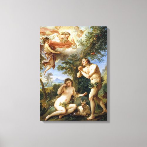 Charles_Joseph Natoire The Rebuke of Adam and Eve Canvas Print