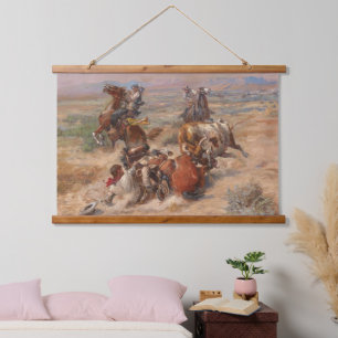 Charles M. Russell The Strenuous Life Hanging Tapestry