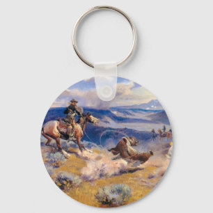 Charles M. Russell's Loops and Swift Horses (1916) Keychain