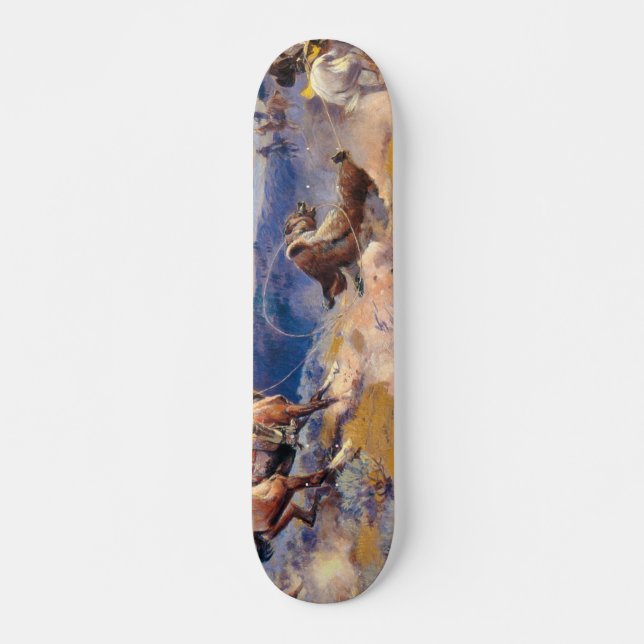 Charles M. Russell's Loops and Swift Horses (1916) Skateboard Deck (Front)