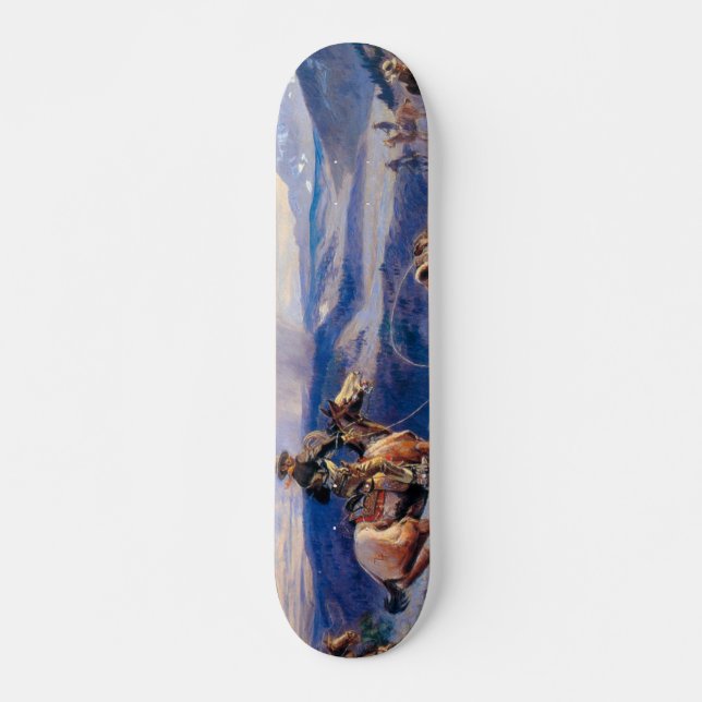 Charles M. Russell's Loops and Swift Horses (1916) Skateboard Deck (Front)