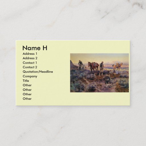 Customizable Charles M. Russell's Paying the Fiddler (1919) Business Card Templates