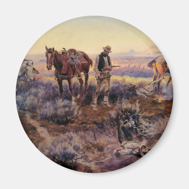 Charles M. Russell's Paying the Fiddler (1919) Magnet (Front)