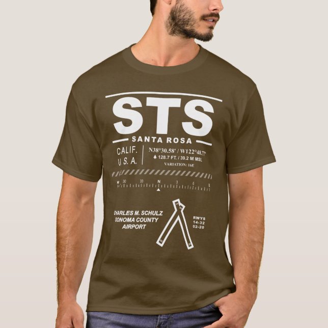 Charles M Schulz Sonoma County Airport STS T-Shirt (Front)