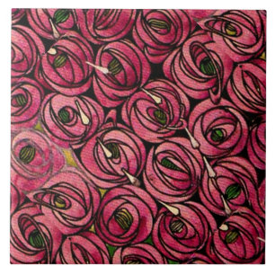 Charles Mackintosh painting, Roses Ceramic Tile