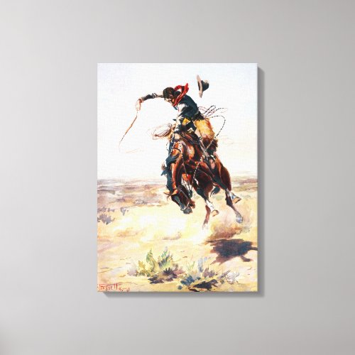Charles Marion Russell A Bad Hoss Canvas Print