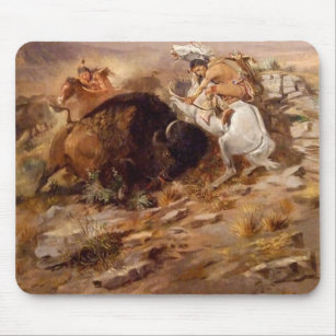 Charles Marion Russell - Buffalo Hunt Mouse Pad