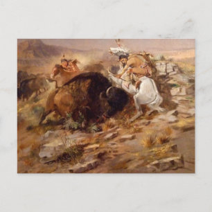 Charles Marion Russell - Buffalo Hunt Postcard