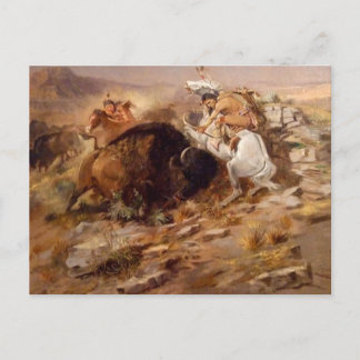 Charles Marion Russell - Buffalo Hunt Postcard