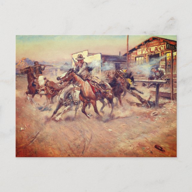 Charles Marion Russell – Smoke of a .45 Postcard (Front)