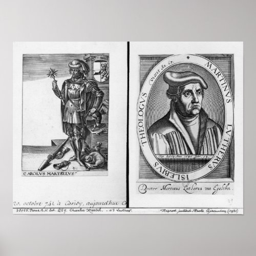 Charles Martel  and Martin Luther Poster