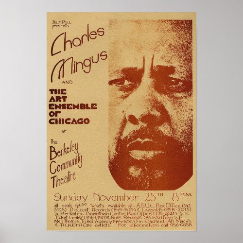 Charles Mingus  Art Ensemble Jazz Vintage Poster