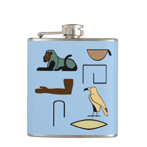 Charles Name in Hieroglyphs symbols of ancient Egy Flask