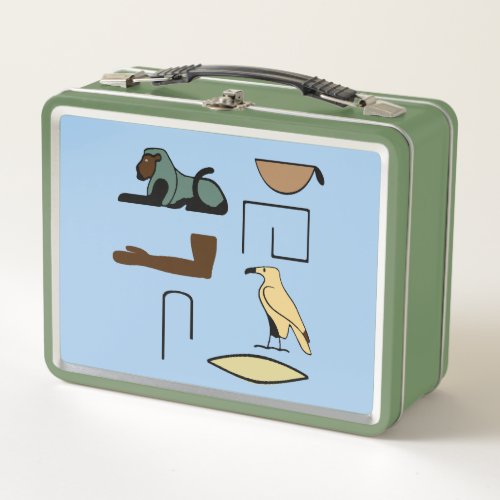 Charles Name in Hieroglyphs symbols of ancient Egy Metal Lunch Box