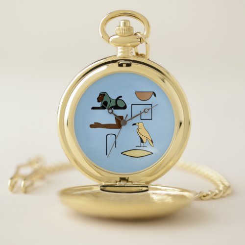 Charles Name in Hieroglyphs symbols of ancient Egy Pocket Watch