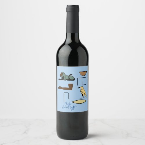 Charles Name in Hieroglyphs symbols of ancient Egy Wine Label