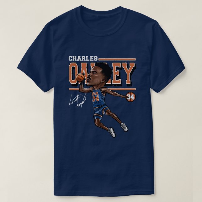 Charles Oakley Cartoon T-Shirt (Design Front)