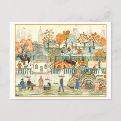 Charles Prendergast Painting Central Park in Fall Postcard