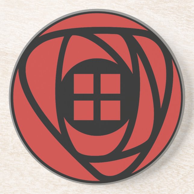Charles Rennie Mackintosh Arts & Crafts Style Rose Coaster (Front)