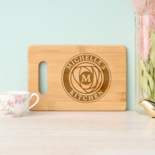 Charles Rennie Mackintosh Arts & Crafts Style Rose Engraved Cutting Board