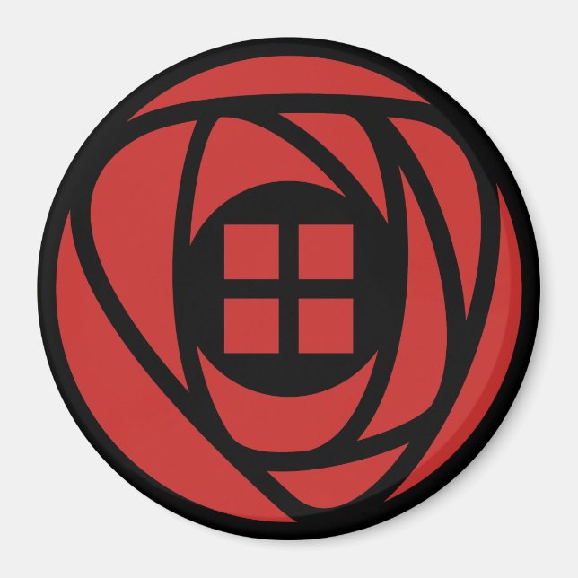 Charles Rennie Mackintosh Arts & Crafts Style Rose Magnet (Front)