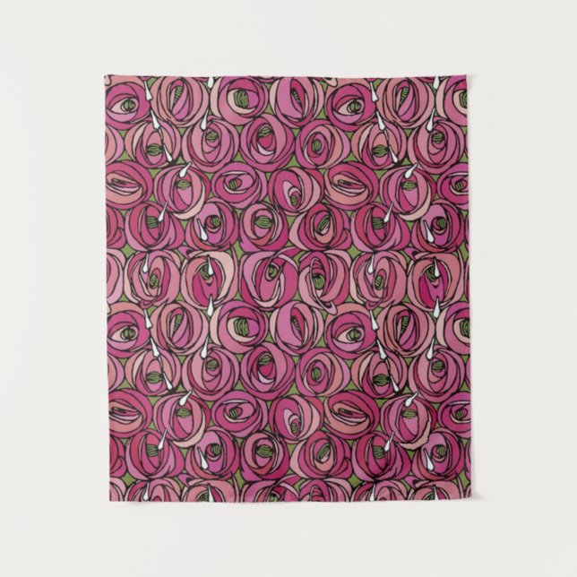 Charles Rennie Mackintosh flowers design Tapestry (Front)