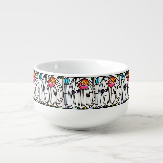 Charles Rennie Mackintosh flowers Soup Mug (Front)