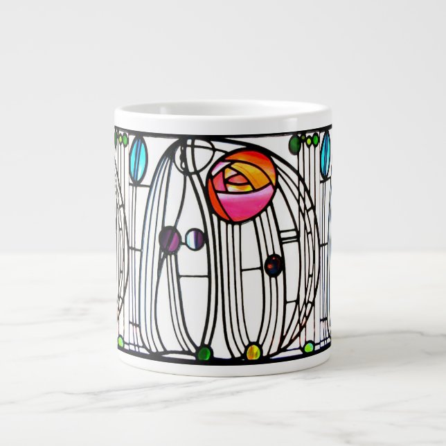 Charles Rennie Mackintosh flowers Window Giant Coffee Mug (Front)