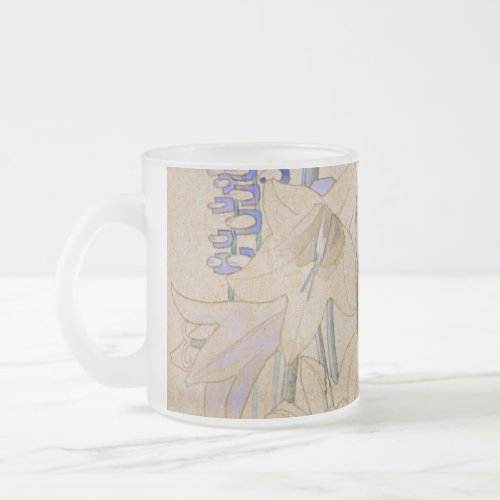 Charles Rennie Mackintosh _ Mont Louis  _  Flower Frosted Glass Coffee Mug