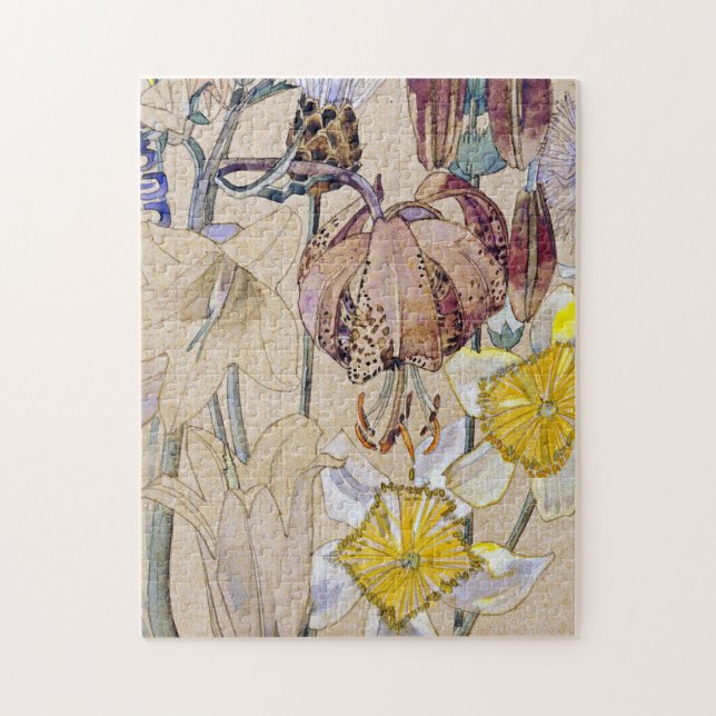 Charles Rennie Mackintosh - Mont Louis - Flower Jigsaw Puzzle (Vertical)