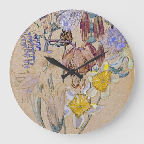 Charles Rennie Mackintosh _ Mont Louis  _  Flower Large Clock