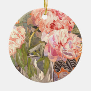 Charles Rennie Mackintosh - Peonies Ceramic Ornament