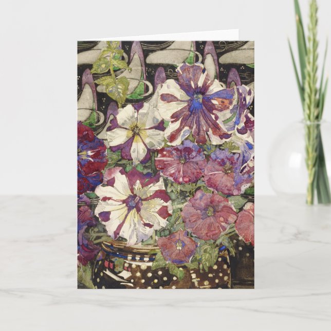 Charles Rennie Mackintosh - Petunias Holiday Card (Front)