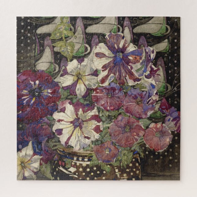 Charles Rennie Mackintosh - Petunias Jigsaw Puzzle (Vertical)