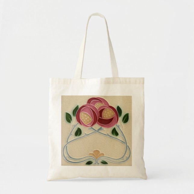 Charles Rennie Mackintosh Pink Red Rose Tote bag (Front)