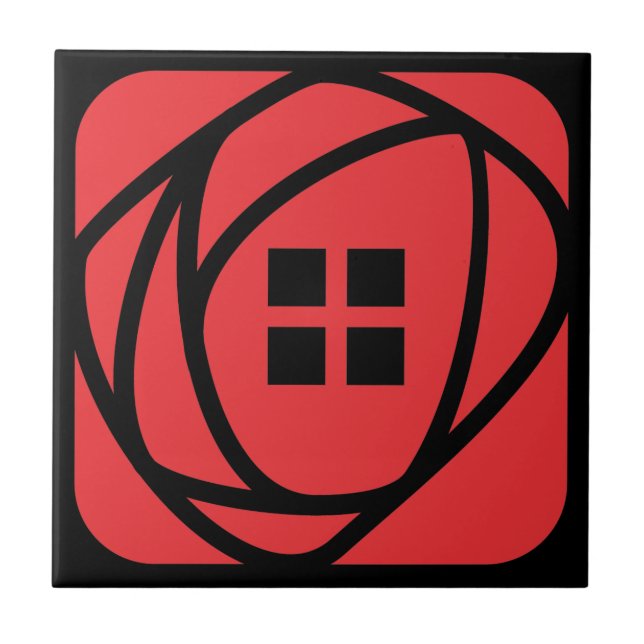 Charles Rennie Mackintosh Red Rose Ceramic Tile (Front)