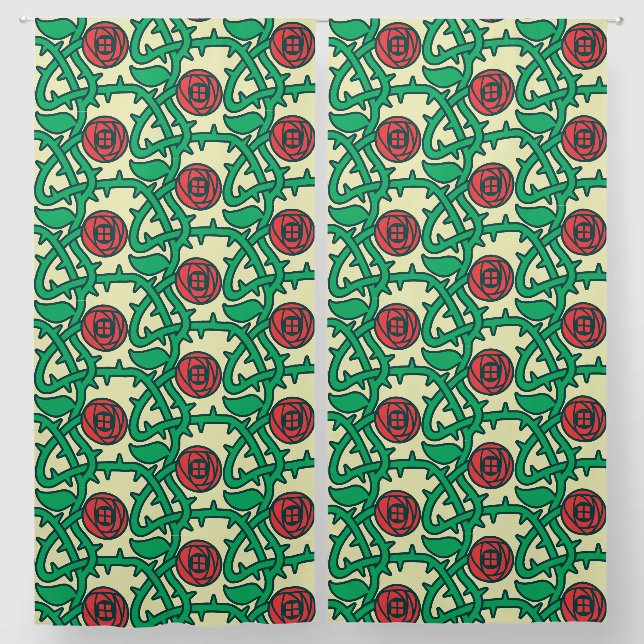 Charles Rennie Mackintosh Rose Pattern Blackout Curtains (Pair)