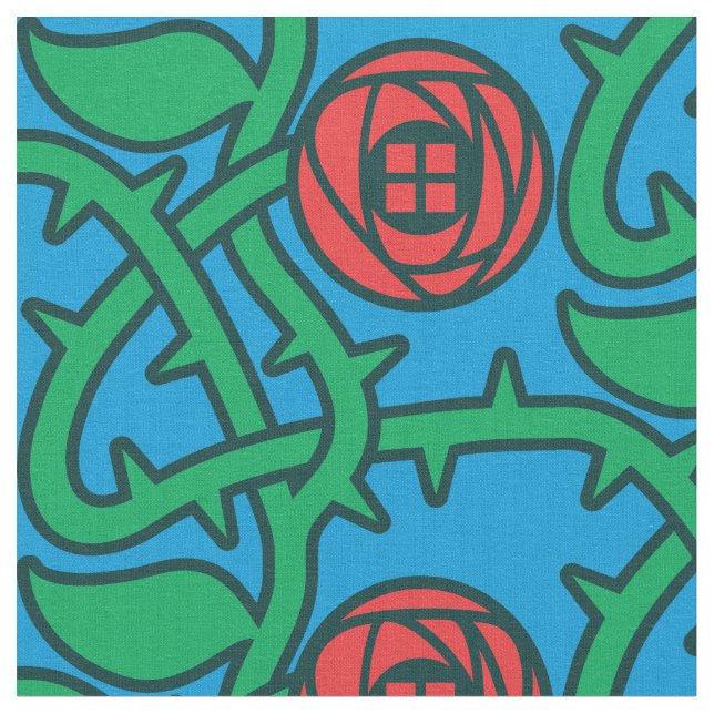Charles Rennie Mackintosh Rose Pattern Fabric (Close Up)