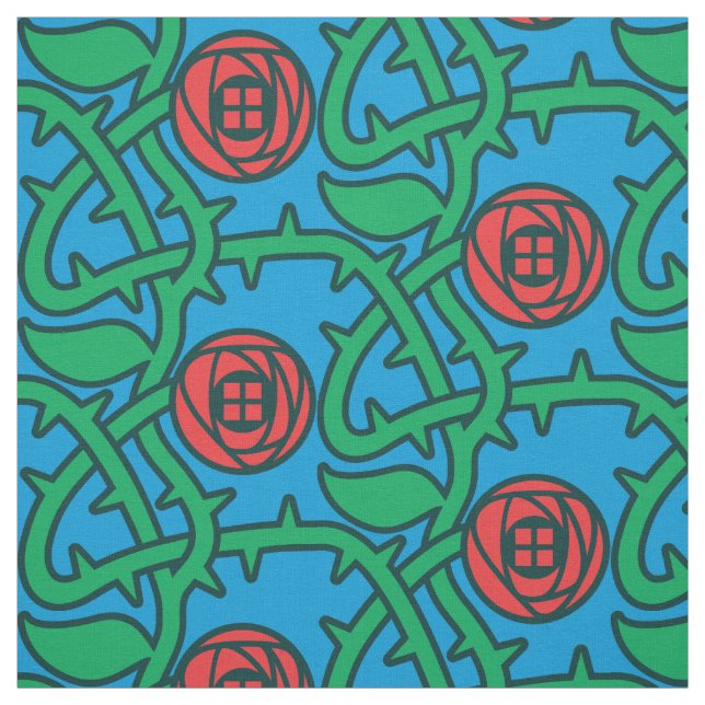 Charles Rennie Mackintosh Rose Pattern Fabric | Zazzle