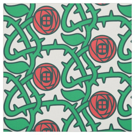 Charles Rennie Mackintosh Rose Pattern Fabric