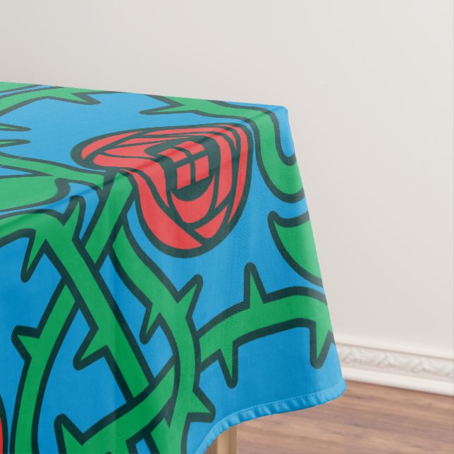 Charles Rennie Mackintosh Rose Pattern Tablecloth (In Situ)