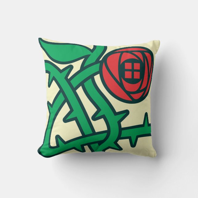 Charles Rennie Mackintosh Rose Pattern Throw Pillo Pillow (Front)