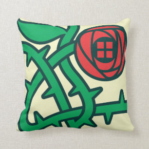 Charles Rennie Mackintosh Rose Pattern Throw Pillo Pillow