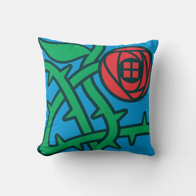 Charles Rennie Mackintosh Rose Pattern Throw Pillow (Front)