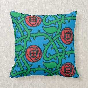 Charles Rennie Mackintosh Rose Pattern Throw Pillow