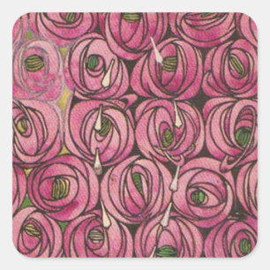 Charles Rennie Mackintosh - Roses Square Sticker