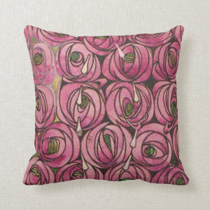 Charles Rennie Mackintosh - Roses Throw Pillow