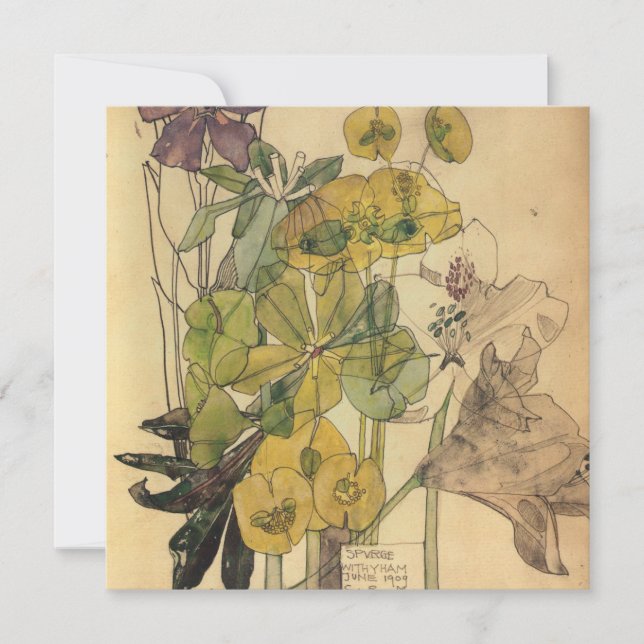 Charles Rennie Mackintosh - Spurge With Yham 1909 Holiday Card (Front)