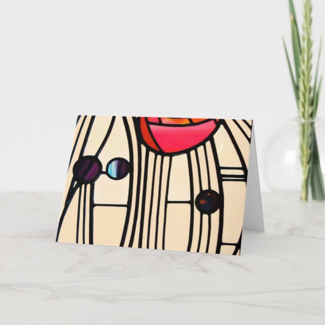 Charles Rennie Mackintosh Stained Glass Card (Front)